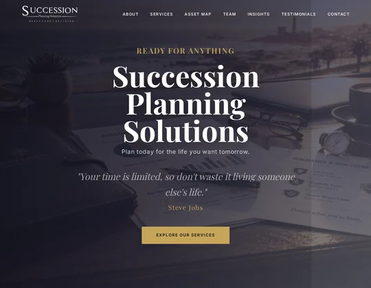 Succession Planning Solutions website screenshot